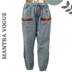 Mantra Vogue Cotton Boho Jogger Pants Size M–L Comfortable Travel Lounge Pants